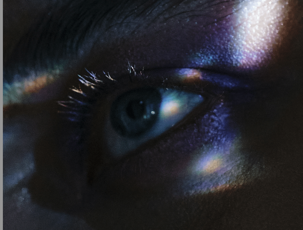 iridescent eye makeup model